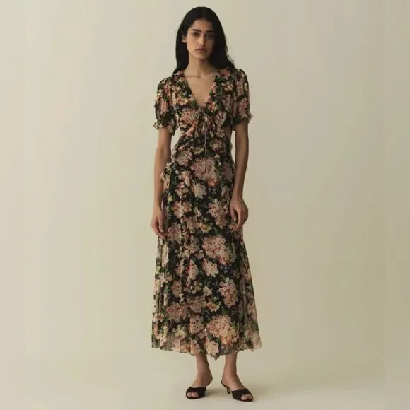 NWT DOEN Elizabeth Silk dress in Meadow Mirage - Picture 3 of 11